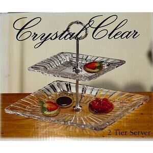 Crystal Clear 2 Tier Server Alexandria Lead Free Crystal Server